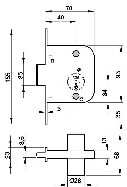 Cerradura Azbe Mod. 47